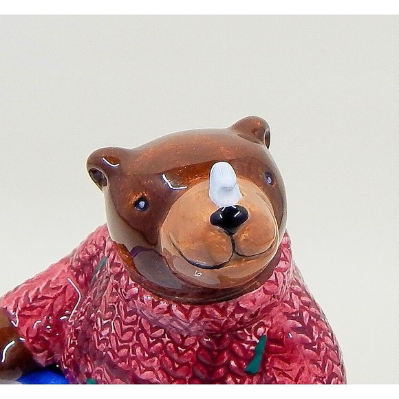 St Nicholas Square Christmas Tidbit Cracker Dish 1999 Bear Christmas Tree - Picture 14 of 14